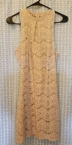 Peach Lace Mini Dress